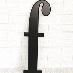 Black Wooden "f" Wall Decor 6" x 24"